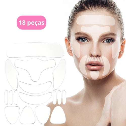 Patch Renew - Adesivos de Silicone Reutilizável Anti Rugas e Linhas de Expressão