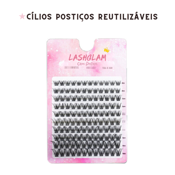 Kit Completo para Extensão de Cílios em Casa LashGlam (SÓ HOJE: REMOVEDOR + PINÇA DE BRINDE)