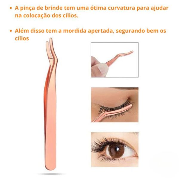 Kit Completo para Extensão de Cílios em Casa LashGlam (SÓ HOJE: REMOVEDOR + PINÇA DE BRINDE)