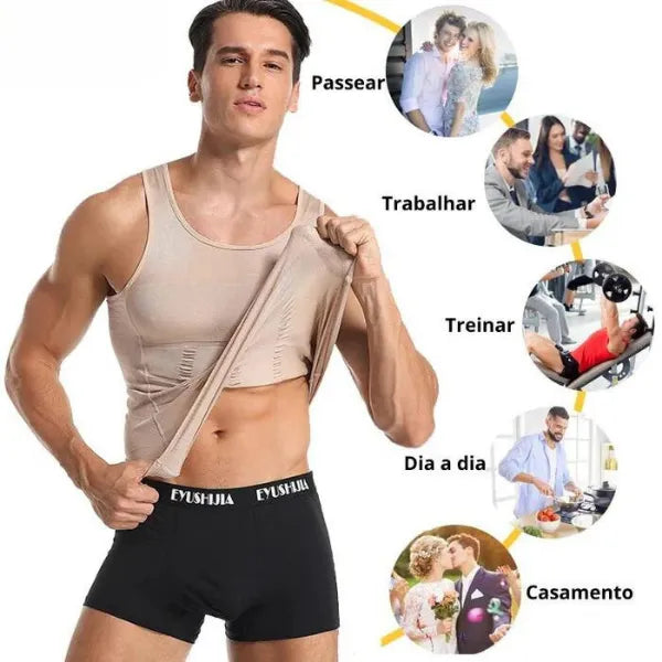 Regata Modeladora de Compressão Masculina SlimFlex (Oferta Black November)