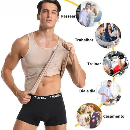 Regata Modeladora de Compressão Masculina SlimFlex (Oferta Black November)