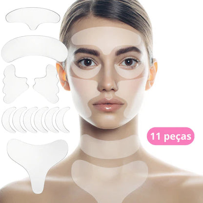 Patch Renew - Adesivos de Silicone Reutilizável Anti Rugas e Linhas de Expressão