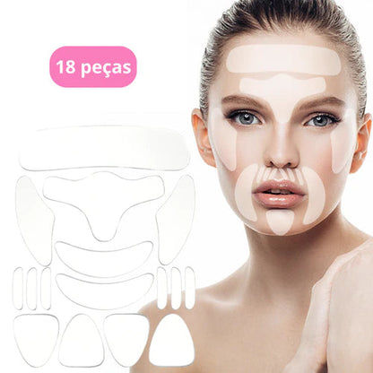 Patch Renew - Adesivos de Silicone Reutilizável Anti Rugas e Linhas de Expressão