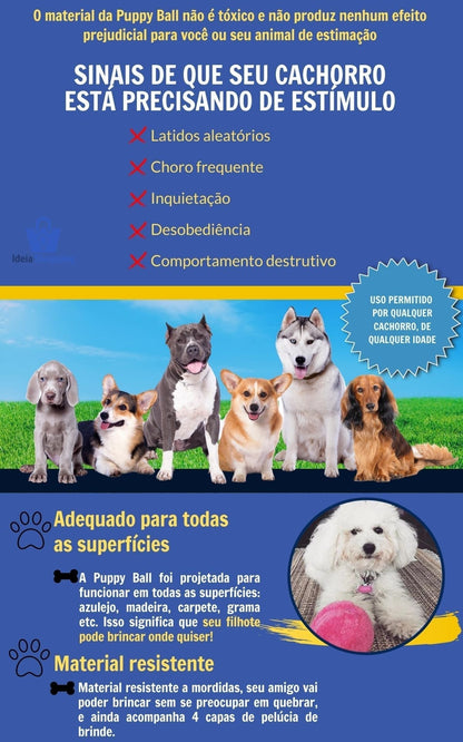 Puppy Ball Bolinha de Rolagem Automática + 4 Brindes (Capas de Pelúcia)