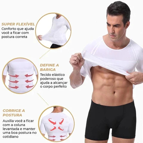 Regata Modeladora de Compressão Masculina SlimFlex (Oferta Black November)