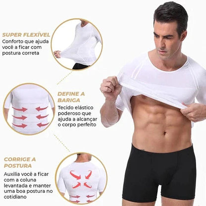 Regata Modeladora de Compressão Masculina SlimFlex (Oferta Black November)