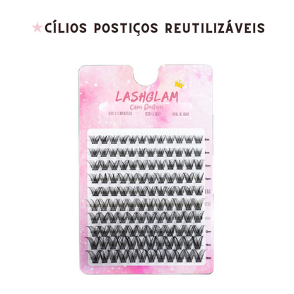Kit Completo para Extensão de Cílios em Casa LashGlam (SÓ HOJE: REMOVEDOR + PINÇA DE BRINDE)