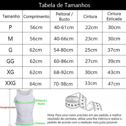 Regata Modeladora de Compressão Masculina SlimFlex (Oferta Black November)